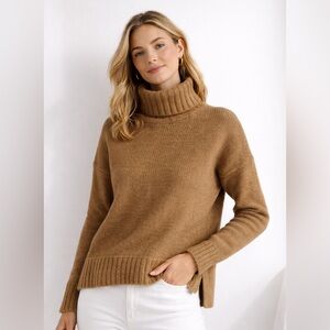 Everlane The Cloud Turtleneck Merino Pima Alpaca Small Excellent Heathered Chai